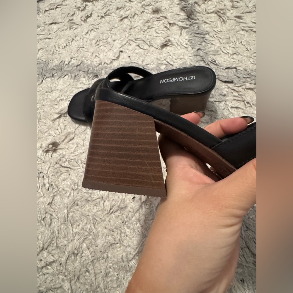 Thompson Black Block Heel Sandals - Picture 4 of 8